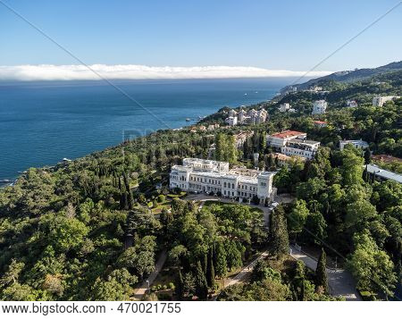Aerial View Of Livadia Palace - Located On The Shores Of The Black Sea In The Village Of Livadia In 