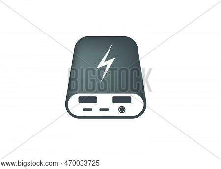 A Power Bank Charger Portable Icon Vector Illustration On A White Background