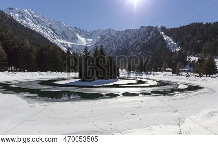 View Of Winter Landscape In Ponte Di Legno
