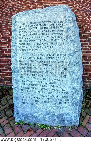 Harpers Ferry, Usa-sept. 4, 2018:builder Erected As A Memorial To Heyward Shepherd, Exemplifying The