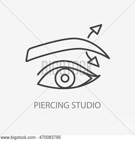Piercing Studio Logo. Pierced Eyebrow Logotype. Minimal Vector Illustration