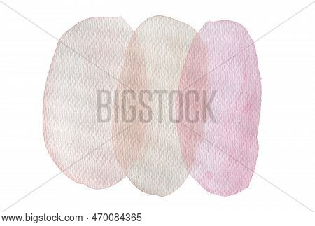 Pink And Beige Watercolor Abstract Circle Art