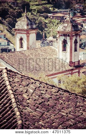 Visning af Unesco World Heritage byen Ouro Preto i Minas Gerais Brasilien