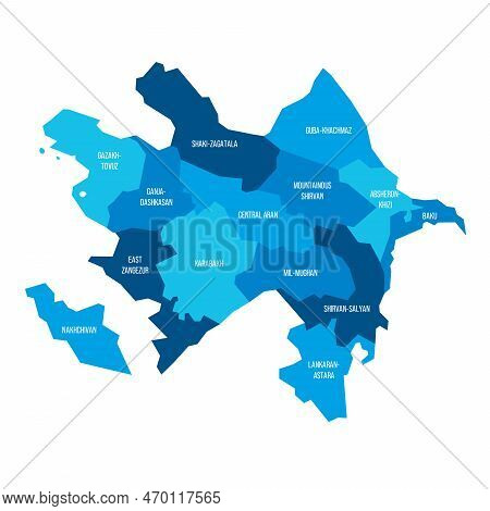 Azerbaijan Political Map Of Administrative Divisions - Districts, Cities And Autonomous Republic Of 