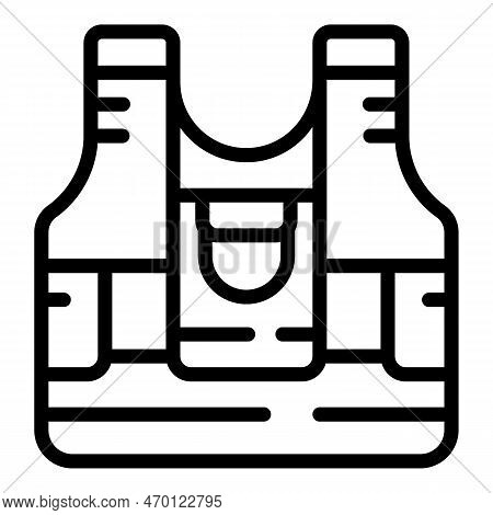 Bullet Proof Vest Icon Outline Vector. Tactical Police. Army Jacket