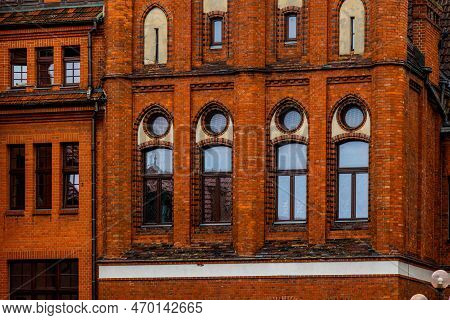 Beautiful Old Historic Brick Teutonic Building Town Hall In Lebork Poland