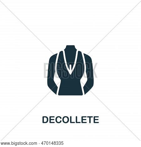 Decolette Icon. Monochrome Simple Sign From Cosmetology Collection. Decolette Icon For Logo, Templat