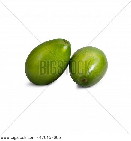 Kiwi Fruit, Mandarin Orange, Red Apple, Avocado And Orange Sunkist Isolated On White Background, Mix