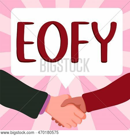 Text Caption Presenting Eofy. Word Written On A Mega Sale Held On An End Of A Financial Year