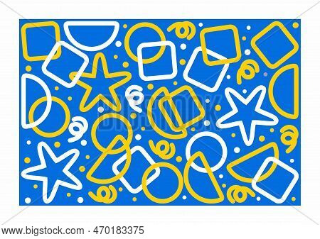 Colorful Pattern. Circles, Triangles, Serpentine, Dots, Squares, Half Circles, Stars. Fun Colorful L