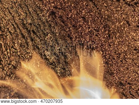 Tar Deposit Inside The Wood Fuel Boiler. Shinny Black Deposit Inside The Solid Fuel Boiler. Creosote