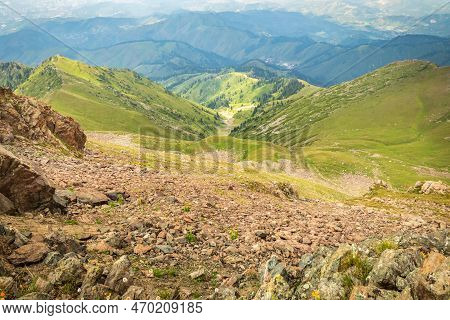 Weekend Hiking Trail In The Mountains Of Almaty - Butakov Gorge And Kimasar Gorge, View From Panoram