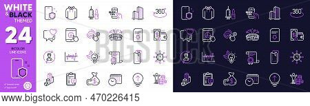 Medical Vaccination, Eco Energy And Certificate Line Icons For Website, Printing. Collection Of Stoc