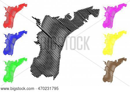 Suchil Municipality (estado Libre Y Soberano De Durango, Mexico, United Mexican States) Map Vector I