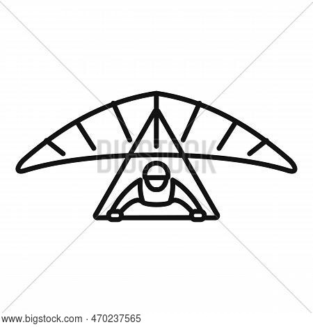 Aircraft Glider Icon Outline Vector. Fly Plane. Man Sky