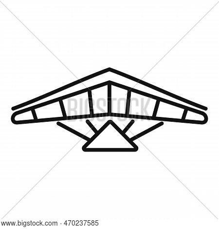 Delta Hang Glider Icon Outline Vector. Wind Plane. Air Fly