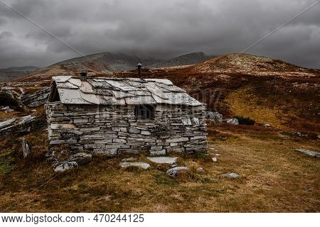 Autumn Mountain Landscape Of Rondane National Park In Norway, Peer Gynt Hytta