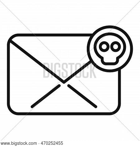 Mail Malware Icon Outline Vector. Virus Error. Data Crime