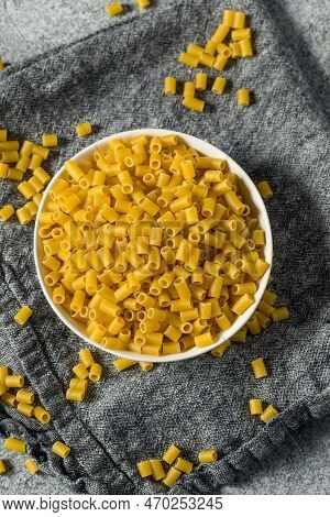 Raw Homemade Ditalini Pasta
