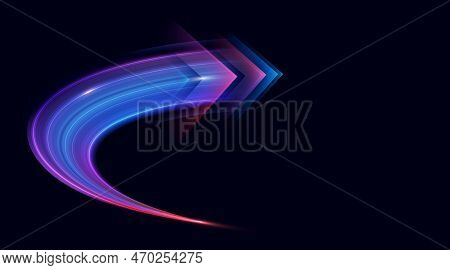 Modern Abstract Arrows Moving At High Speed. Colourful Dynamic Motion. Technology Movement Pattern F