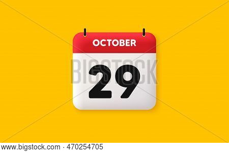 Calendar Date 3d Icon. 29th Day Of The Month Icon. Event Schedule Date. Meeting Appointment Time. Ag