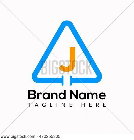 Plumbing Template On J Letter. Plumbing Logo Design Concept