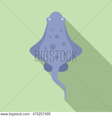 Stingray Fish Icon Flat Vector. Animal Ray. Wildlife Water