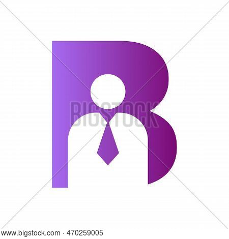 Letter B Business Man Symbol  For Insurance, Secure And Success Vector Template