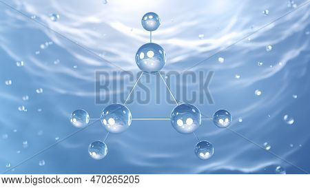 Aziridine Molecular Structure, 3d Model Molecule, Ethylene Imine, Structural Chemical Formula View F