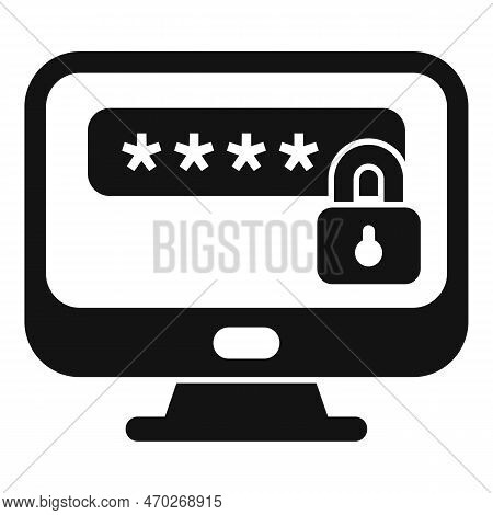 Identity Monitor Area Icon Simple Vector. Personal Mobile. Register Log