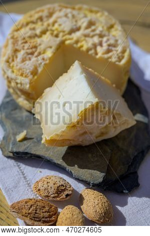 Tasting Of Local Portuguese Matured Cheese Queijo Serpa,  Setubal Area, Portugal
