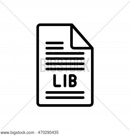 Black Line Icon For Lib File Format File-format Document Paper Liberal-party