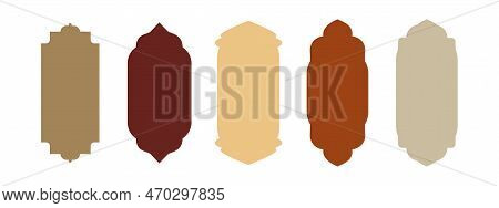 Set Of Oriental Style Islamic Ramadan Kareem And Eid Mubarak Windows And Arches, Door Mosque, Mosque