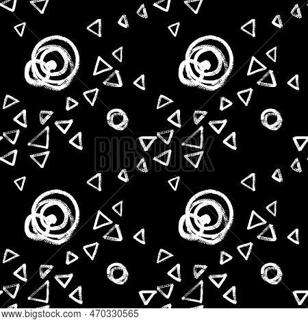Abstract Seamless Black And White Textile Design