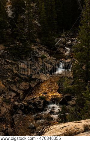 Golden Glow At Sunset On Conness Creek At The Glen Aulin High Sierra Camp In Yosemite