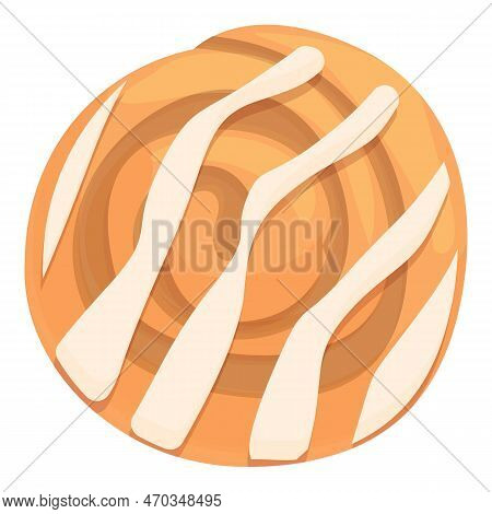 Bakery Cinnamon Roll Bun Icon Cartoon Vector. Swirl Bread. Cake Menu