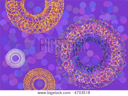Kleur cirkels op een Violet Background.eps
