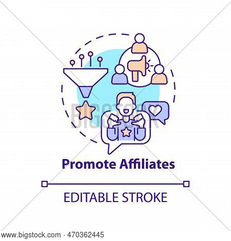 Promote Affiliates Concept Icon. Choose Brands And Products. Begin Business Program Abstract Idea Th