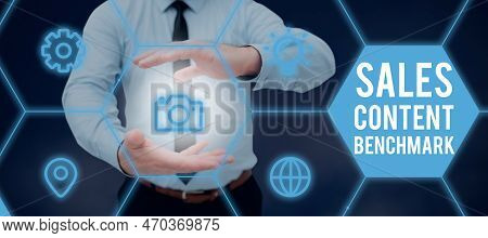 Conceptual Display Sales Content Benchmark. Word For Manage Their Team By Analyzing Metrics And Kpis