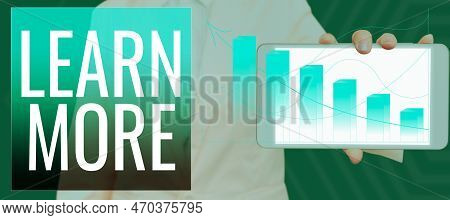 Sign Displaying Learn More. Word Written On Deepen Knowledge Of The Thing You Want To Do Or New Skil