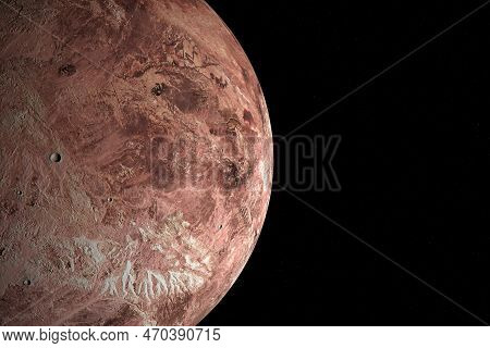 Digitally Generated Photograph Of The Dwarf Planet Makemake.