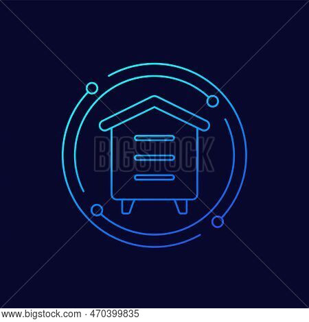 Hive Or Bee House Line Vector Icon