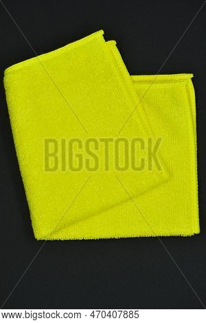 Yellow Cloth For Wiping. A Terry Towel. A Rag For Cleaning The Premises.