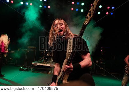 Mt. Clemens, Michigan -usa- January 28, 2023: George Lynch Performing At The Emerald Theatre With Sp