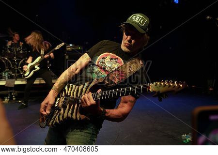 Mt. Clemens, Michigan -usa- January 28, 2023: George Lynch Performing At The Emerald Theatre With Sp
