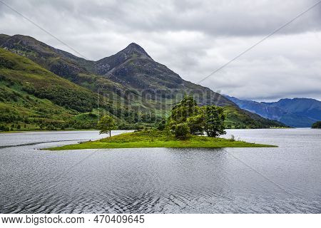 Beautiful Views Over Loch Leven. Marine Lake Located On The West Coast Of Scotland