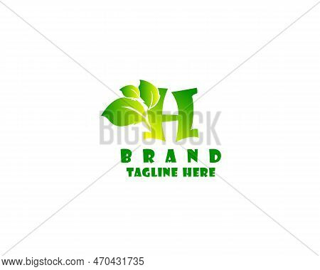 Logo Design Of Initial Letter H. Initial Letter H Leaf. Leaf Logo. Nature Logo. A Unique, Exclusive,
