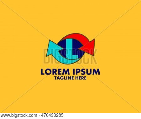 Arrow Circle Initial Letter L Logo Design Monogram