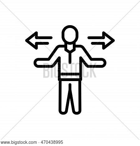 Black Line Icon For Uncertainty Incertitude Confusion Not-confirm Versatility Adaptable Multitalente