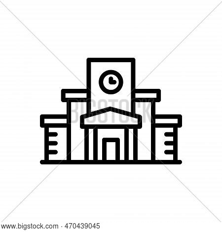 Black Line Icon For School Educational-institution Academy College Education-place Institution Unive
